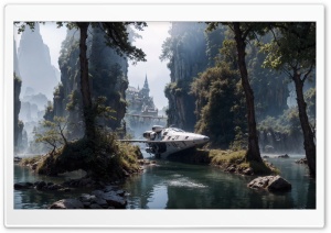 Abandoned Spaceship Art 4K UHD Wallpaper for Widescreen and UltraWide Desktop, UltraHD TV, Smartphone, Tablet