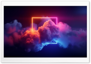 Abstract, Design, Square, Mist, Clouds, Neon Lights 4K UHD Wallpaper for Widescreen and UltraWide Desktop, UltraHD TV, Smartphone, Tablet
