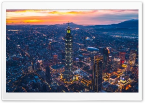 Aerial View of Taipei, Taiwan 4K UHD Wallpaper for Widescreen and UltraWide Desktop, UltraHD TV, Smartphone, Tablet