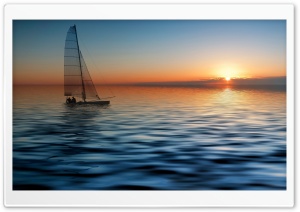 Boat At Sea 4K UHD Wallpaper for Widescreen and UltraWide Desktop, UltraHD TV, Smartphone, Tablet