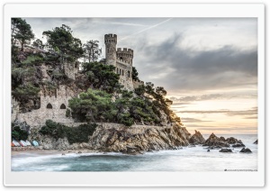 Den Plaja Castle Lloret de Mar, Catalonia 4K UHD Wallpaper for Widescreen and UltraWide Desktop, UltraHD TV, Smartphone, Tablet