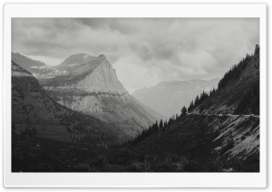 Glacier National Park Black and White Landscape 4K UHD Wallpaper for Widescreen and UltraWide Desktop, UltraHD TV, Smartphone, Tablet