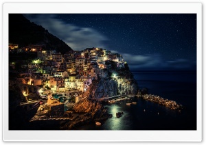 Manarola Town in Italy 4K UHD Wallpaper for Widescreen and UltraWide Desktop, UltraHD TV, Smartphone, Tablet
