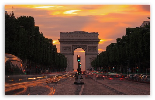 Paris  Champs-Elyses UltraHD Wallpaper for HD 16:9 ; Widescreen 16:10 5:3 ; Fullscreen 4:3 5:4 3:2 ; Tablet 1:1 ; Mobile 3:5 3:4 ;