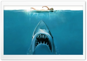 Shark Attack Painting 4K UHD Wallpaper for Widescreen and UltraWide Desktop, UltraHD TV, Smartphone, Tablet
