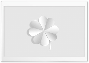 Silver Lucky Four Leaf Clover 4K UHD Wallpaper for Widescreen and UltraWide Desktop, UltraHD TV, Smartphone, Tablet