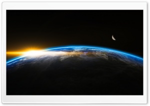 Sunrise from Space 4K UHD Wallpaper for Widescreen and UltraWide Desktop, UltraHD TV, Smartphone, Tablet