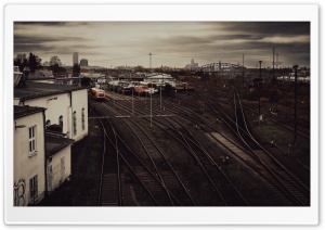 Urban Train Yard 4K UHD Wallpaper for Widescreen and UltraWide Desktop, UltraHD TV, Smartphone, Tablet