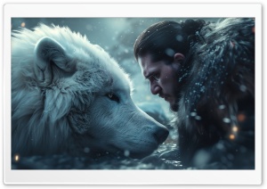 Wolf of Jon Snow 4K UHD Wallpaper for Widescreen and UltraWide Desktop, UltraHD TV, Smartphone, Tablet